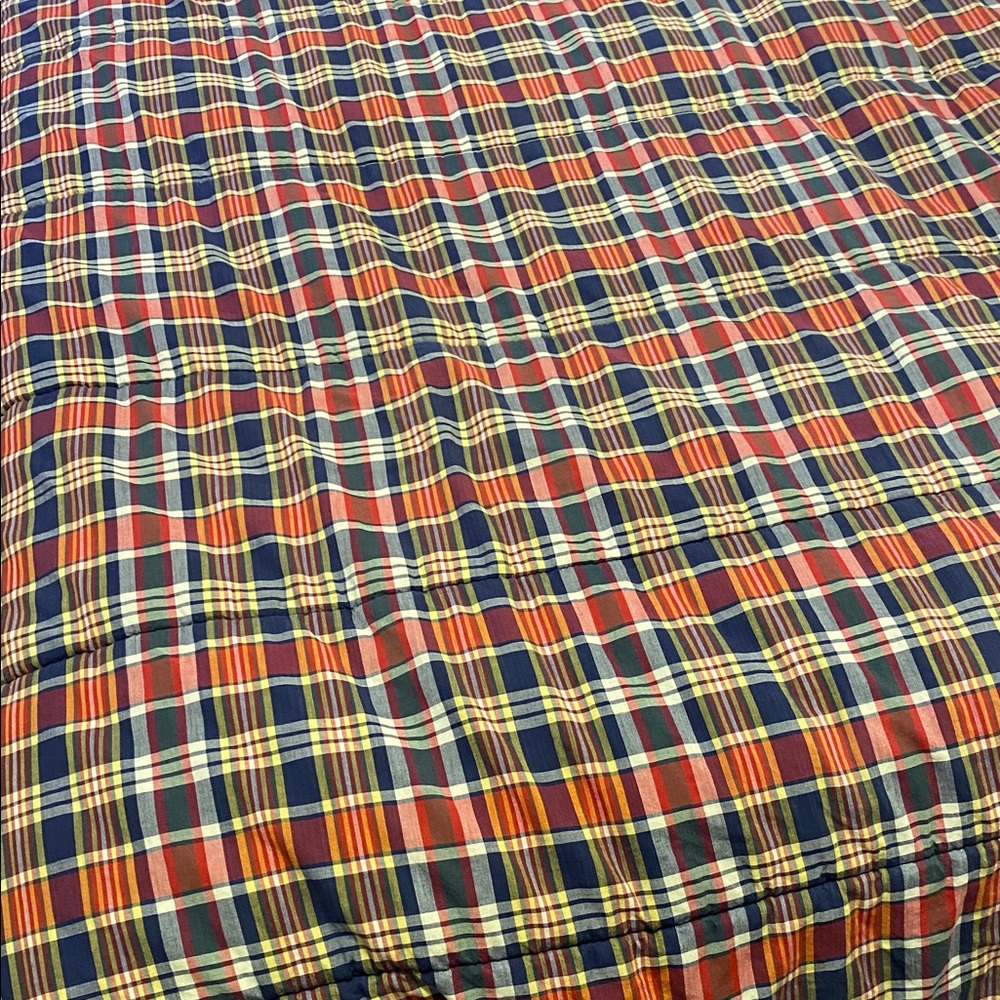 Ralph Lauren Red and Blue Plaid Bed Scarf.  46x 97 nice condition - Picture 4 of 5